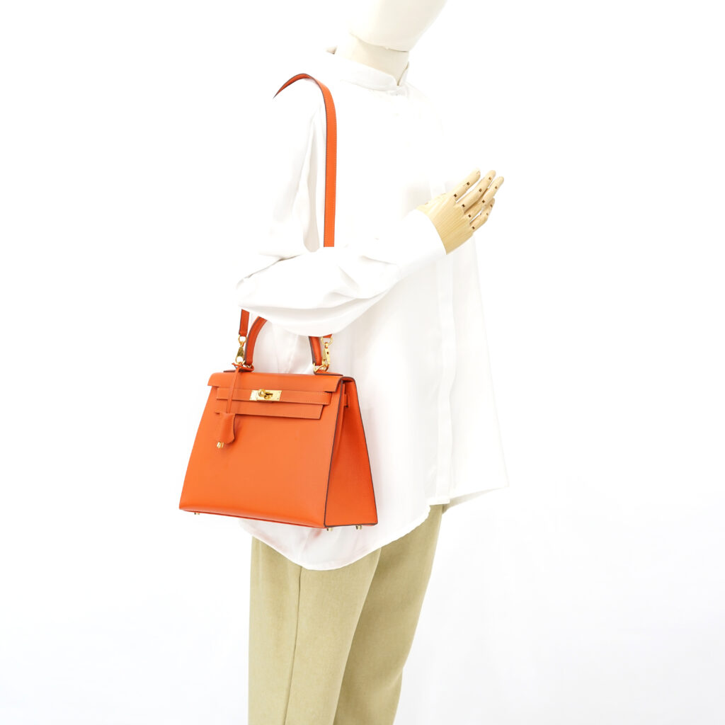 Hermes Kelly 28 Epsom Orange GHW
