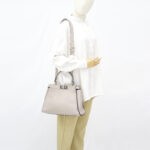 Fendi Peekaboo Medium Nappa Shiny Satchel Grigio Polvere