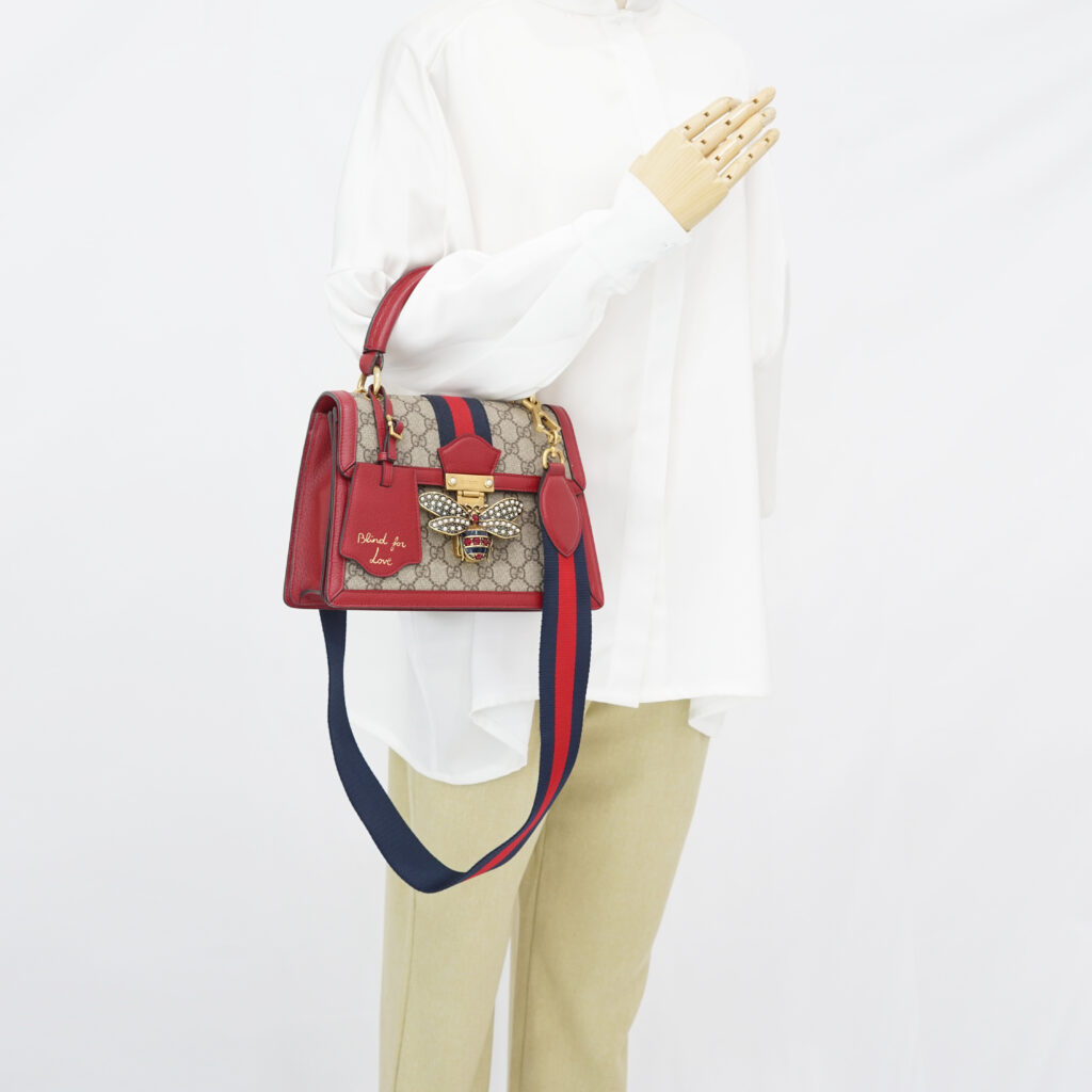 Gucci Queen Margaret Top Handle GG Supreme Red GHW