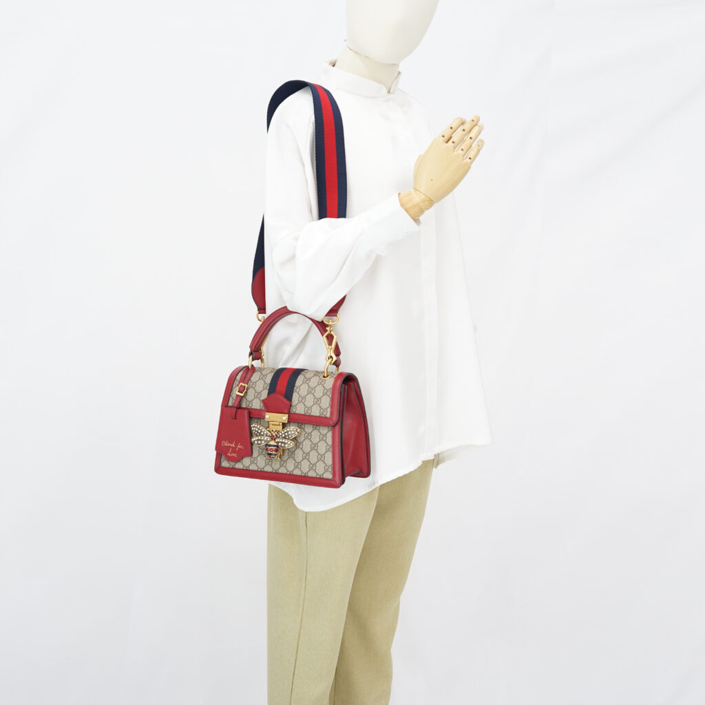 Gucci Queen Margaret Top Handle GG Supreme Red GHW