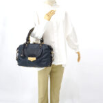 Louis Vuitton Sac Hand Bag Leather Navy Purple GHW
