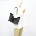 Chanel Funny Tweed Tote Transparent Vinyl Fur Black SHW