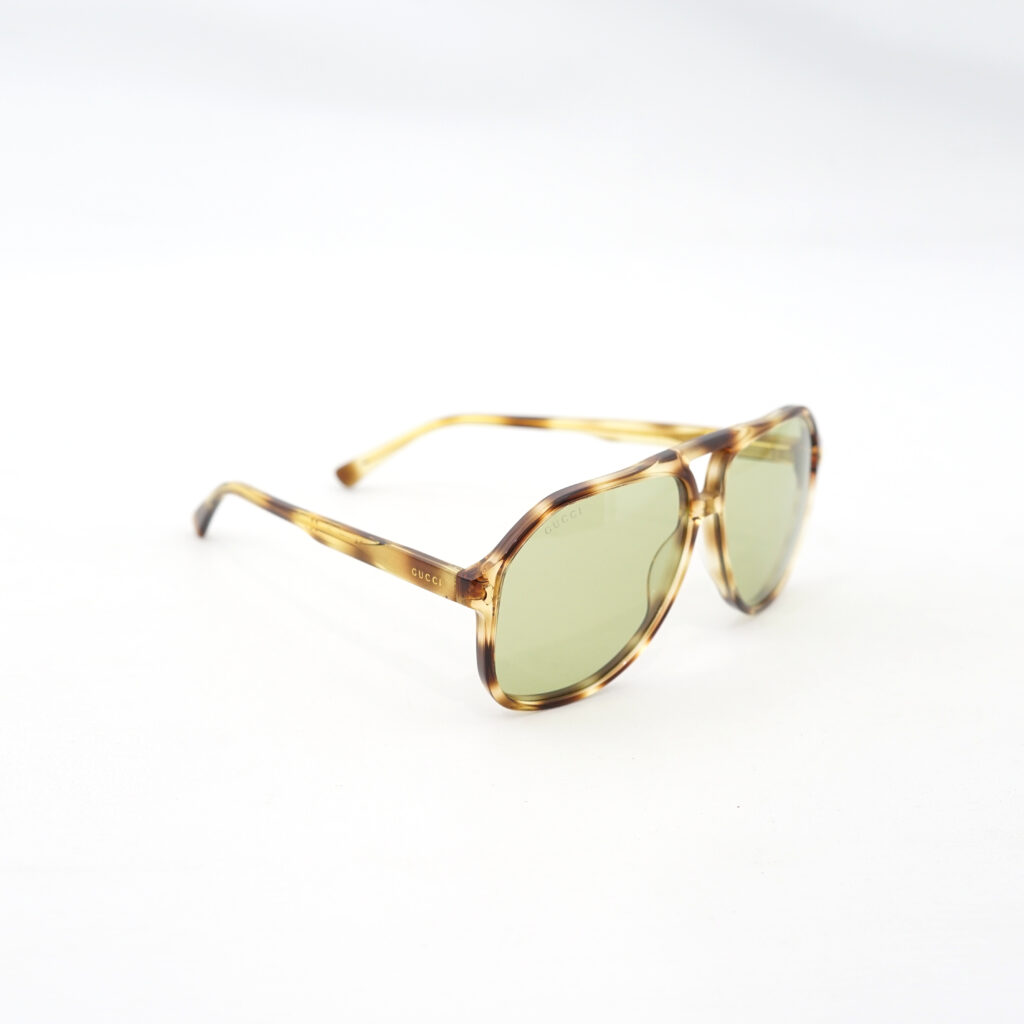 Gucci Aviator Sunglasses Green Lens Brown
