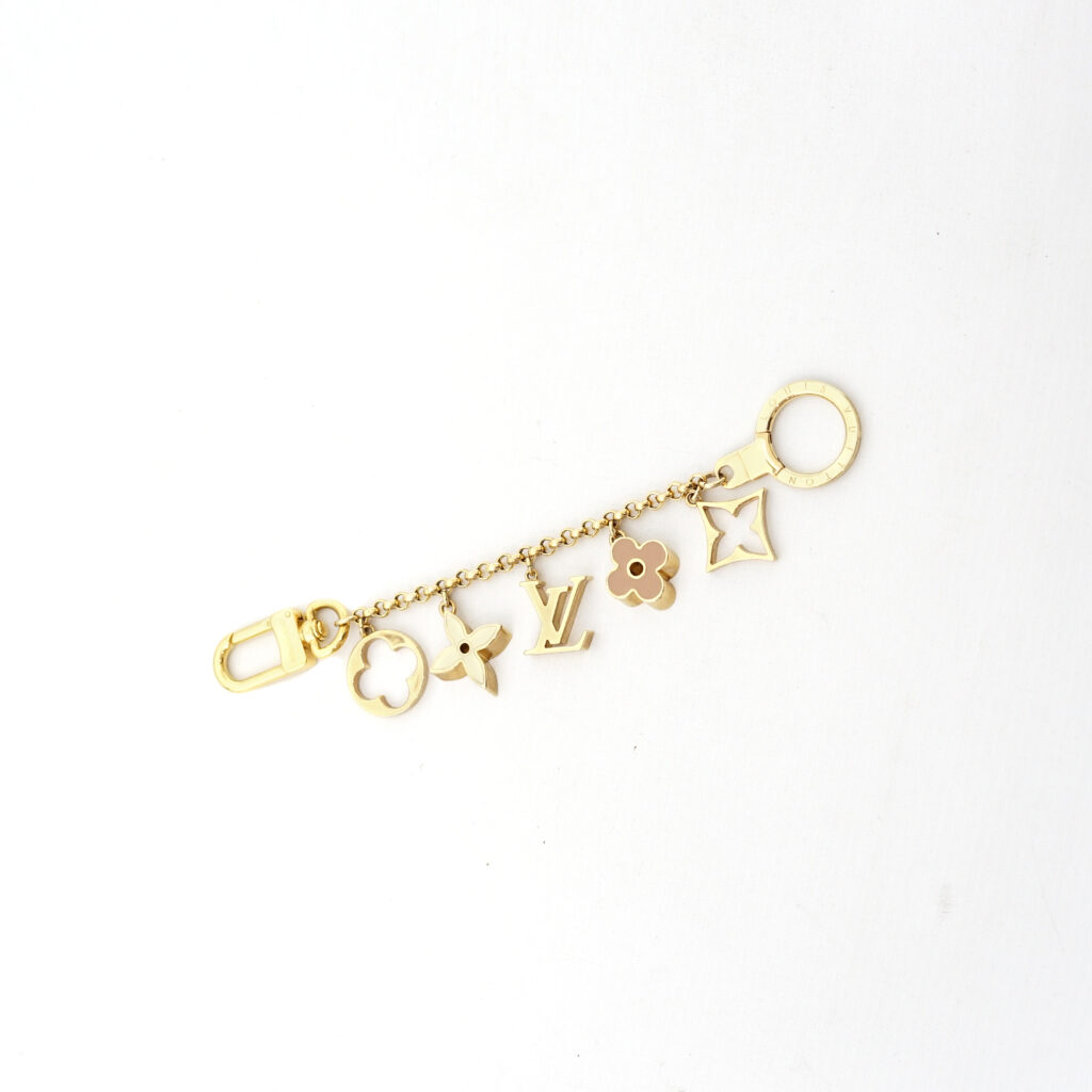 Louis Vuitton Fleur De Monogram Bag Charm Chain Gold