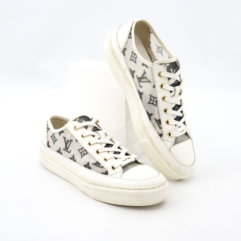 Louis Vuitton Stellar Low Top Sneakers Monogram Mesh White Black