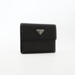 Prada Trifold Wallet Saffiano Black SHW