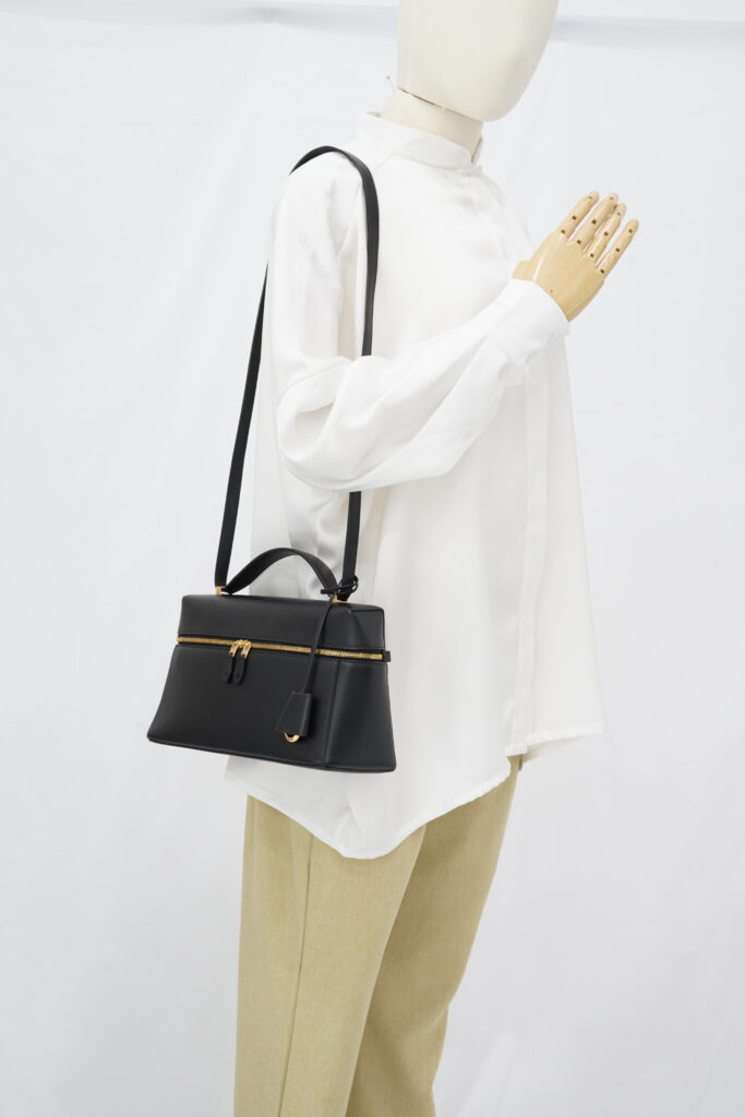 Loro Piana Extra Bag L27 Saddle Calfskin Black GHW