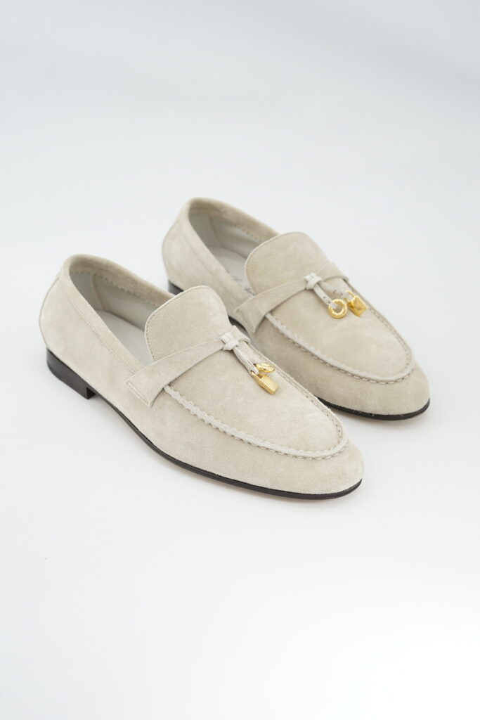 Loro Piana Joan Charms Loafer Suede Sunrise Clouds GHW