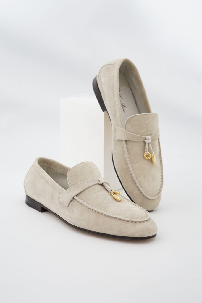 Loro Piana Joan Charms Loafer Suede Sunrise Clouds GHW