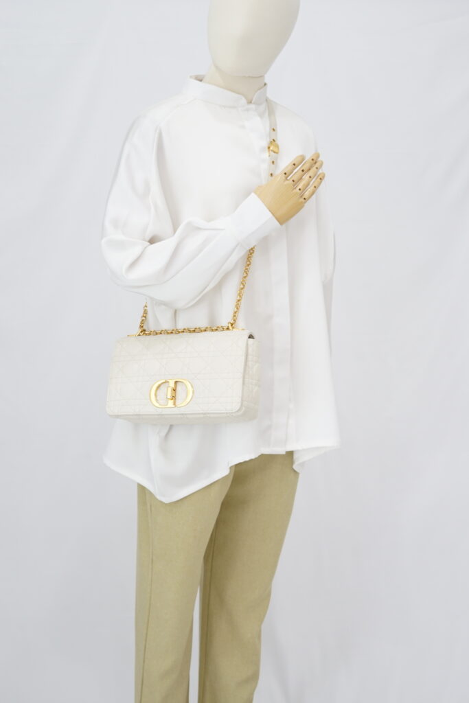 Dior Medium Caro White Gold Hardware