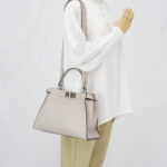 Fendi Peekaboo Medium Light Grey Bordeaux SHW