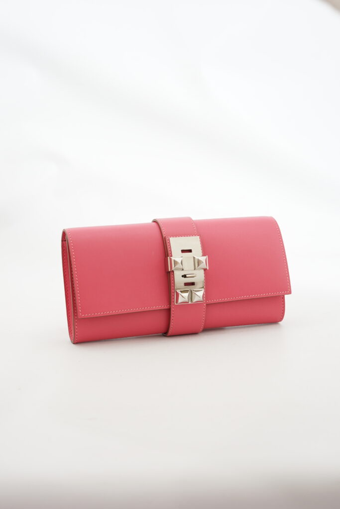 Hermes Pochette Medor 23 Tadelakt Rose Lipstick PHW