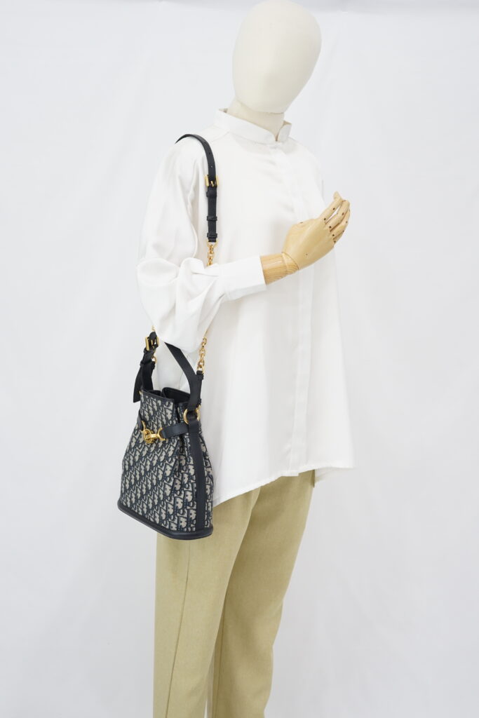 Dior Medium C’est Bag Canvas Blue Oblique GHW