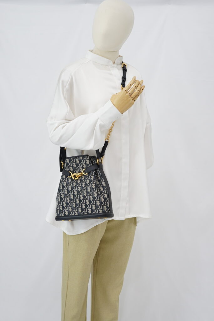 Dior Medium C’est Bag Canvas Blue Oblique GHW