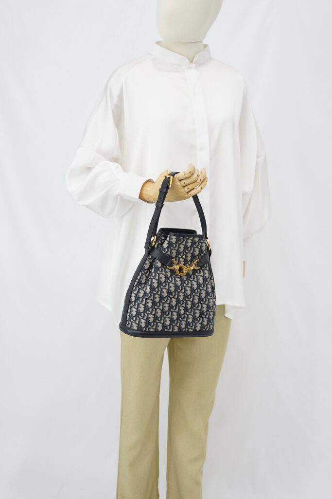 Dior Medium C’est Bag Canvas Blue Oblique GHW