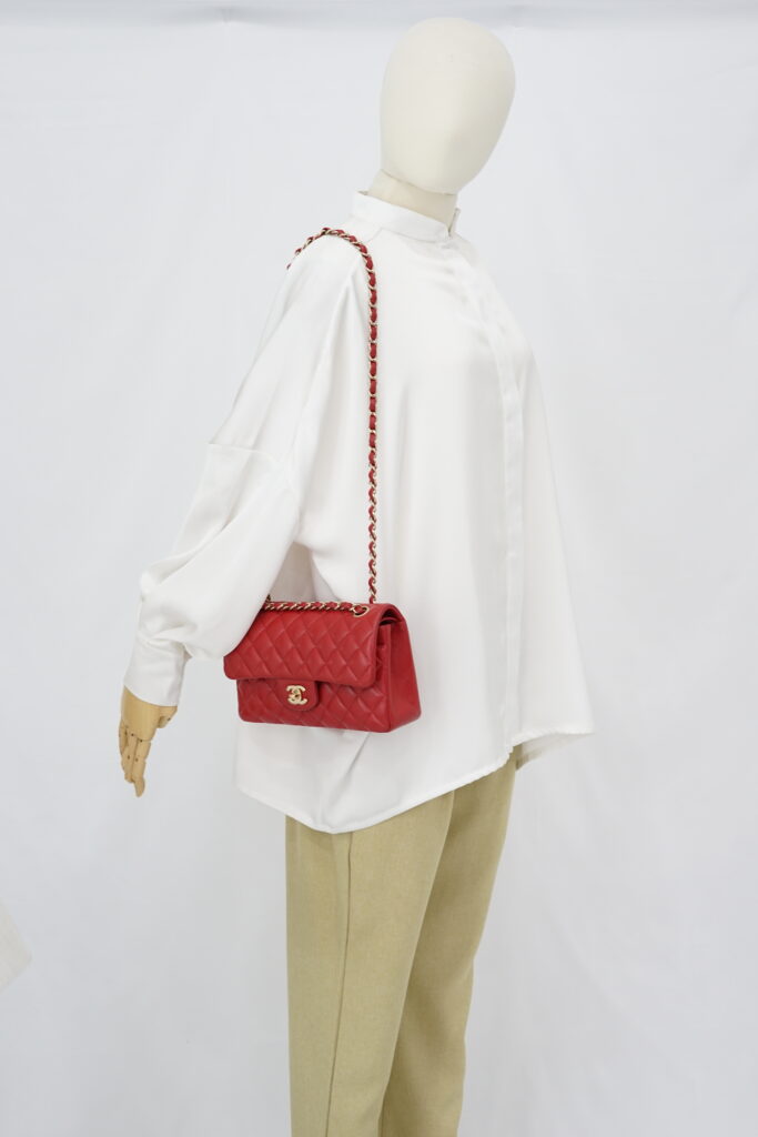 Chanel Classic Small D Flap Caviar Red GHW
