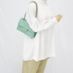 Chanel Small Classic D Flap Caviar Light Green SHW