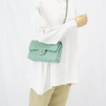 Chanel Small Classic D Flap Caviar Light Green SHW