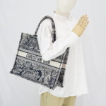 Dior Large Book Tote Blue And Ecru Toile De Jouy Reverse Embroidery Canvas