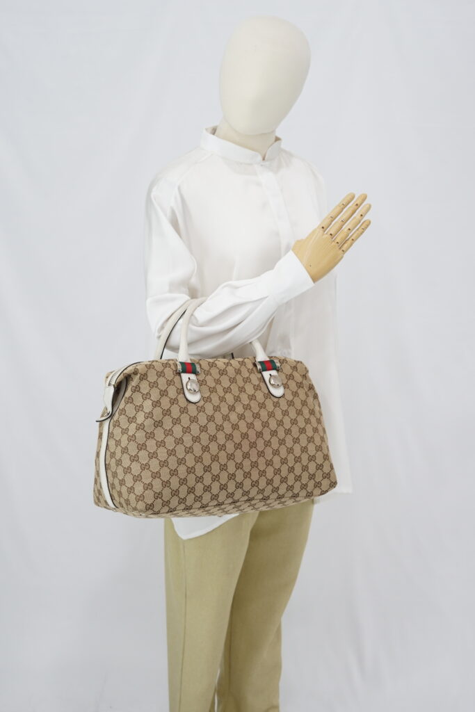 Gucci Match Ball Boston GG Canvas Beige White SHW