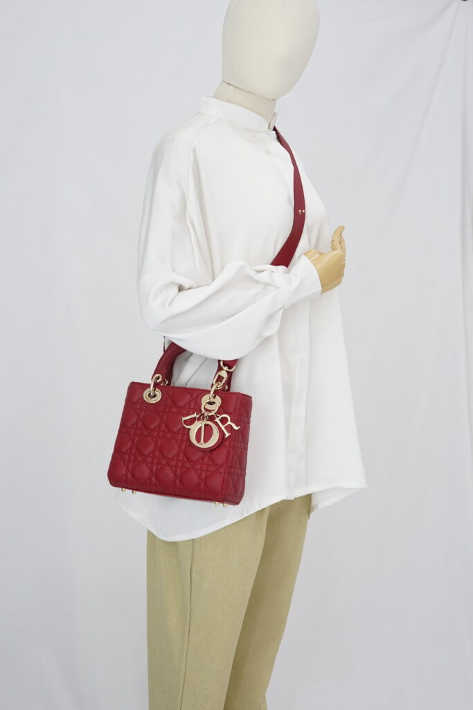 Dior Lady Dior Small Lambskin Red Chery GHW