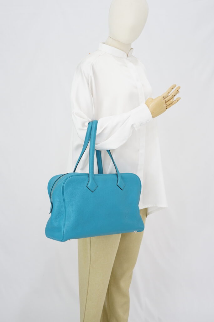 Hermes Victoria 35 Clemence Bleu Jean PHW