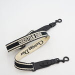 Dior Adjustable Shoulder Strap Ultramatte Black Embroidery