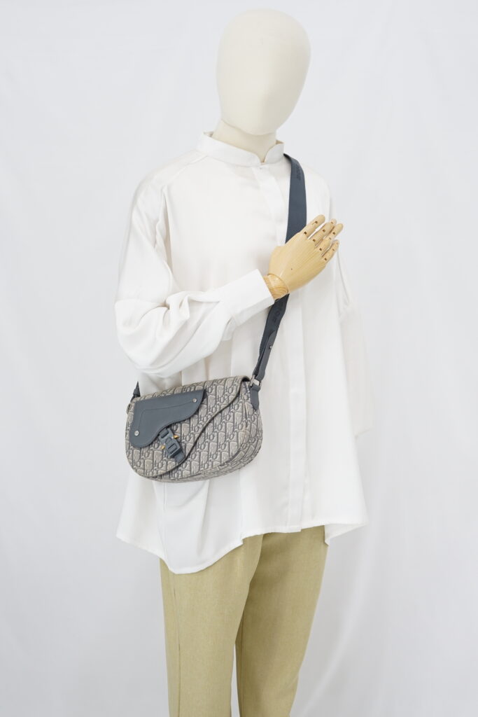 Dior Saddle Messenger Bag Canvas Oblique Grey