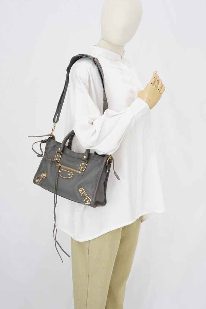 Balenciaga Small City Edge Chevre Grey GHW