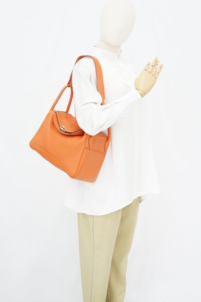 Hermes Lindy 30 Clemence Orange PHW