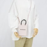 Balenciaga Shopping Phone Holder Light Pink & Black