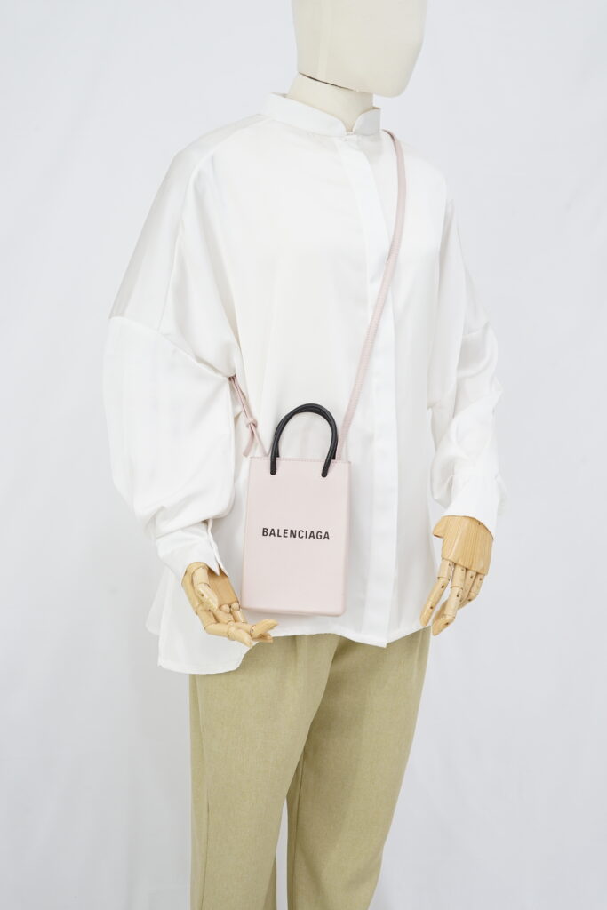 Balenciaga Shopping Phone Holder Light Pink & Black