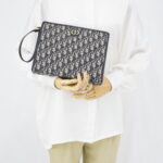 Dior 30 Montaigne Dea Pouch Blue Oblique Canvas GHW