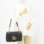 Gucci GG Marmont Medium Matelasse Black GHW