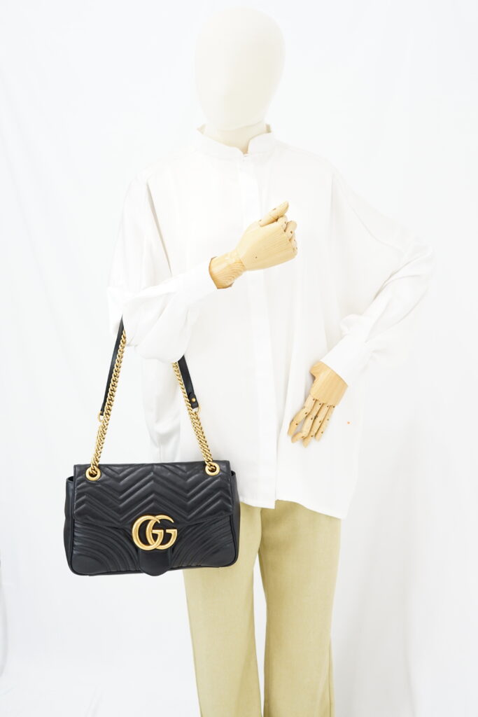 Gucci GG Marmont Medium Matelasse Black GHW