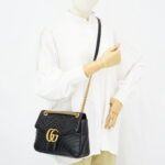 Gucci GG Marmont Medium Matelasse Black GHW