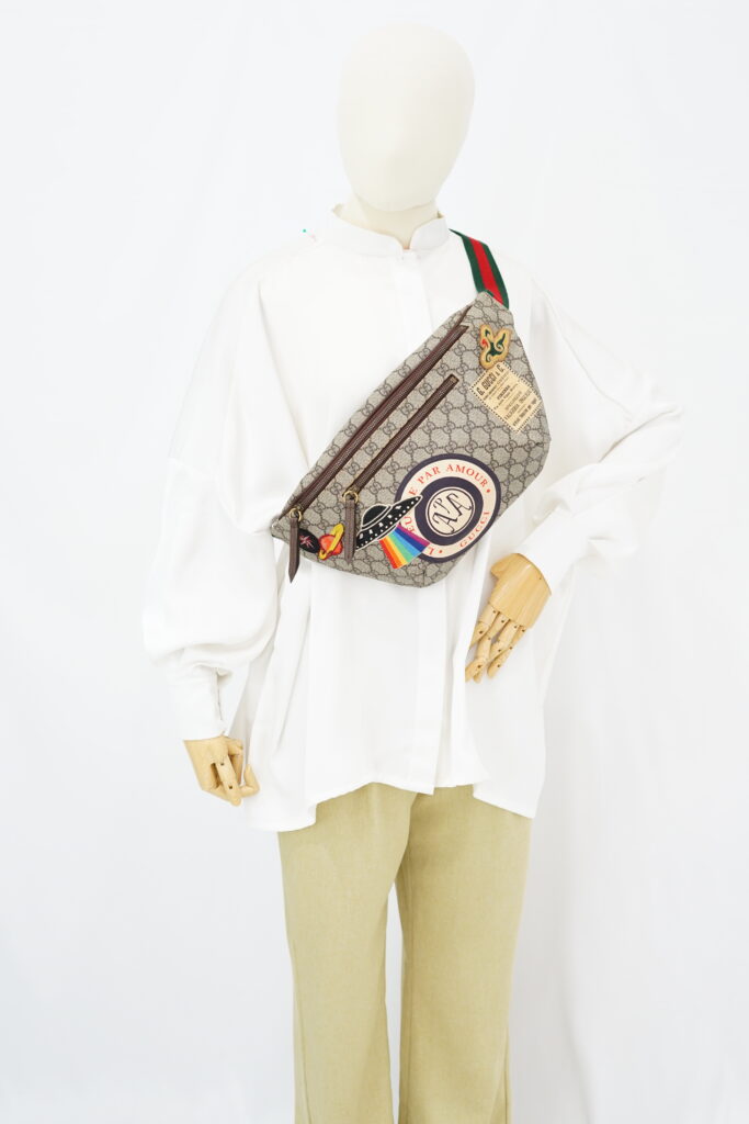 Gucci Courrier Belt Bag GG Supreme Beige New Acero GHW