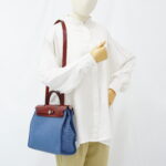Hermes Herbag 31 Toile Militaire Bleu Agate PHW