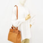 Hermes Herbag 31 Canvas Caramel Magnolia PHW