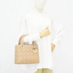 Dior Lady Dior Medium Dark Beige GHW