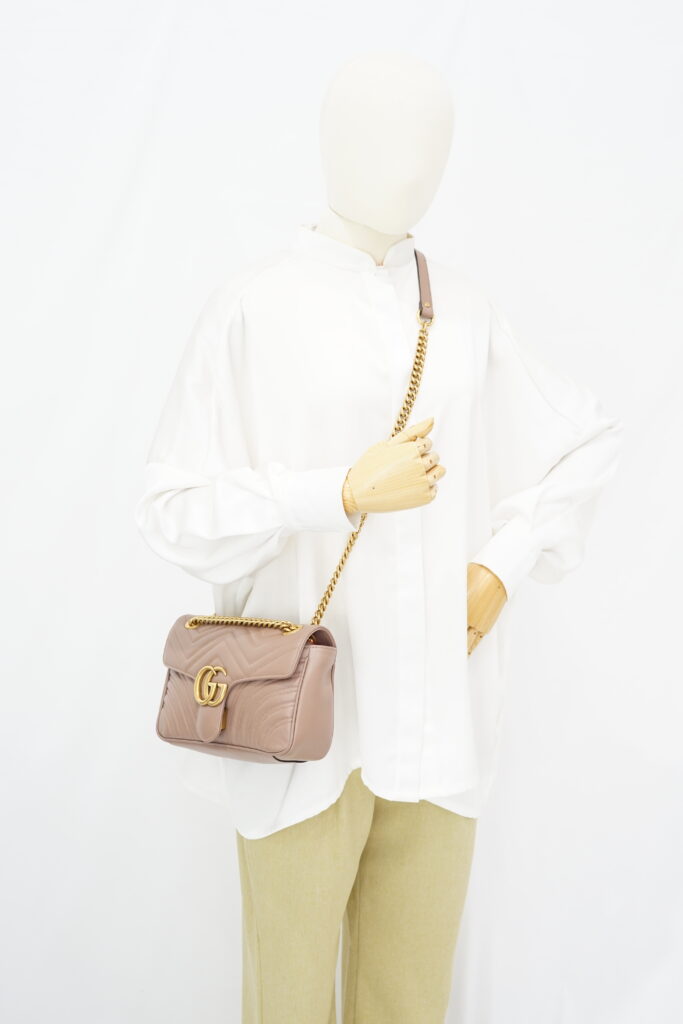 Gucci Marmont Flap Small Nude GHW
