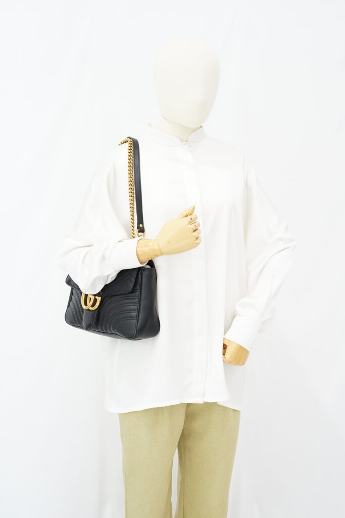 Gucci GG MARMONT Matelasse Black GHW