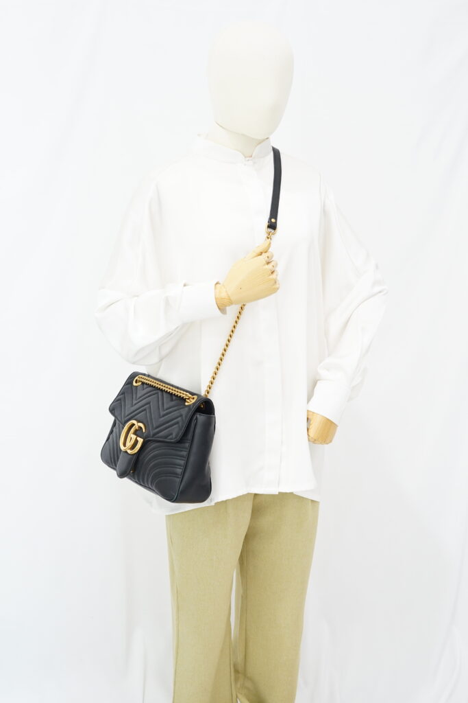Gucci GG MARMONT Matelasse Black GHW