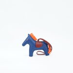 Hermes Rodeo Charm Navy Blue Orange