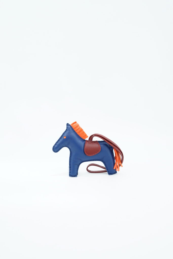 Hermes Rodeo Charm Navy Blue Orange