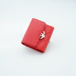 Chanel Trifold Wallet Mini Caviar Red SHW
