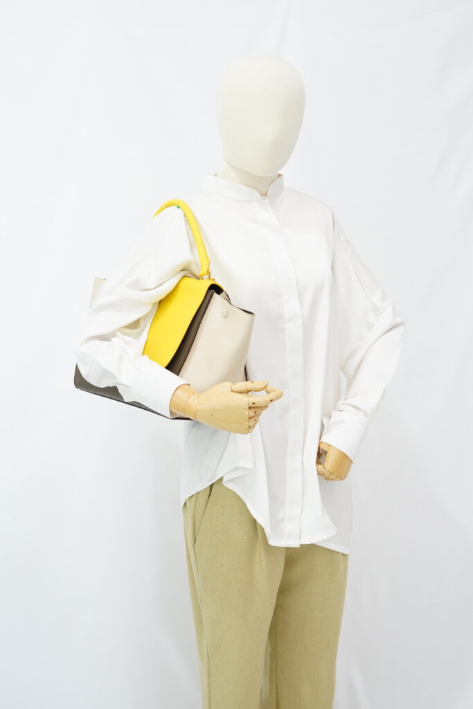 Celine Trapeze Medium Yellow Beige GHW