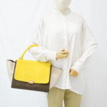 Celine Trapeze Medium Yellow Beige GHW