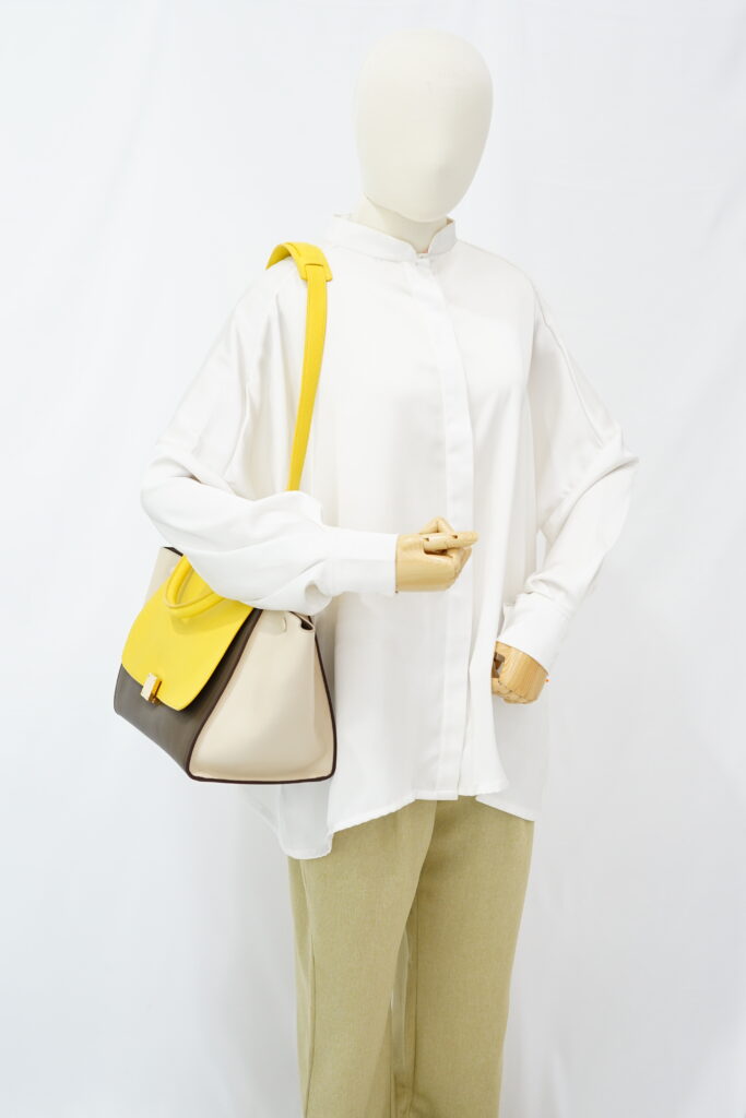 Celine Trapeze Medium Yellow Beige GHW