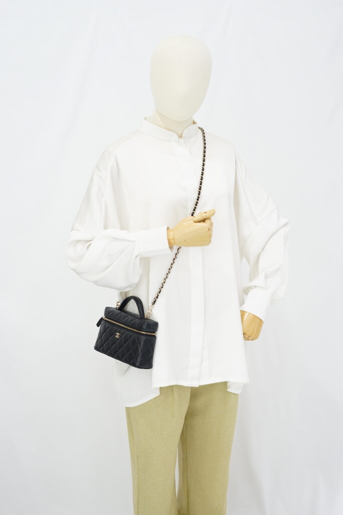Chanel Vanity Top Handle Lambskin Black GHW